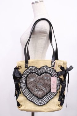 画像1: Swankiss / SG picnic heart BAG  ブラック H-25-09-12-1027-CA-BG-NS-ZH