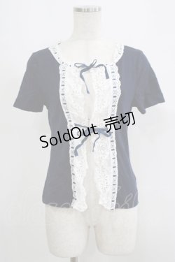 画像1: Jane Marple / レースリボンカーディガン  ネイビー H-25-09-12-054-JM-TO-KB-ZH