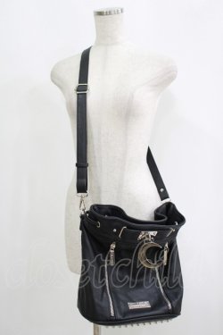 画像1: KILL STAR / MOON ZIPショルダーBAG  ブラック H-25-09-12-063-SL-BG-KB-ZH