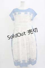 Jane Marple Dans Le Salon / Bon voyageタブリエドレス M ブルー H-25-09-12-008-JM-OP-KB-ZH