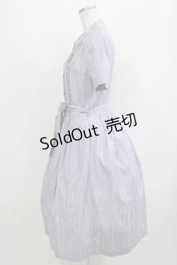 画像2: Jane Marple Dans Le Salon / ストライプシャツドレス M ブルー H-25-09-12-009-JM-OP-KB-ZH