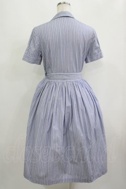 画像3: Jane Marple Dans Le Salon / ストライプシャツドレス M ブルー H-25-09-12-009-JM-OP-KB-ZH