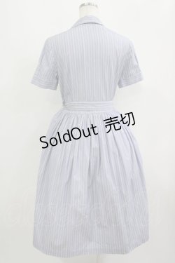 画像3: Jane Marple Dans Le Salon / ストライプシャツドレス M ブルー H-25-09-12-009-JM-OP-KB-ZH
