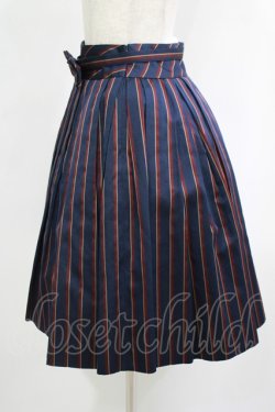 画像2: Jane Marple / レジメンタルストライプのトリプルタックスカート M ネイビー H-25-09-12-011-JM-SK-KB-ZH