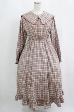 画像1: merry jenny / フリルカラーチェックワンピース  グリーン H-25-09-12-002-LO-OP-KB-ZH