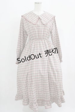 画像1: merry jenny / フリルカラーチェックワンピース  グリーン H-25-09-12-002-LO-OP-KB-ZH