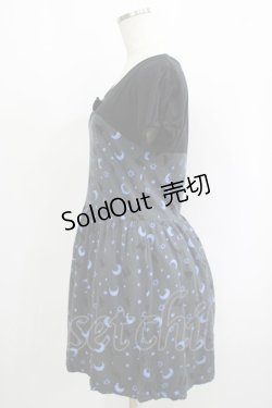 画像2: Candy Stripper / CATプリント切替ワンピース  黒 H-25-09-12-015-PU-OP-KB-ZH