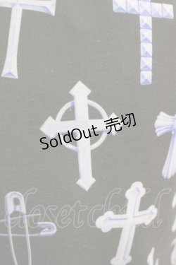 画像4: LISTEN FLAVOR / クロス総柄セーラーワンピース  黒 H-25-09-12-017-PU-OP-KB-ZH