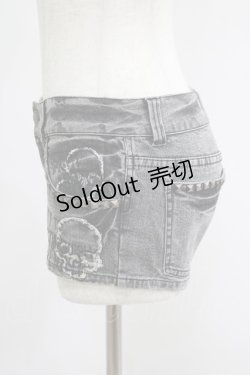 画像2: GHOST of HARLEM / ダメージデニムショートパンツ  グレー H-25-09-12-019-GL-PA-KB-ZH