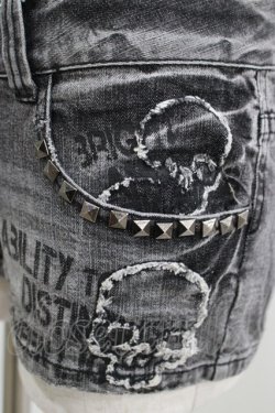 画像4: GHOST of HARLEM / ダメージデニムショートパンツ  グレー H-25-09-12-019-GL-PA-KB-ZH