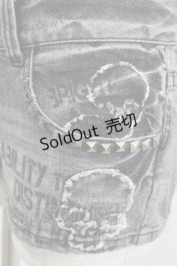 画像4: GHOST of HARLEM / ダメージデニムショートパンツ  グレー H-25-09-12-019-GL-PA-KB-ZH