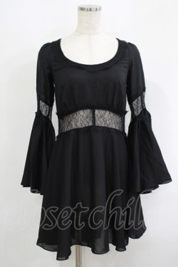 画像1: Blacklist / レースシフォンワンピース XS ブラック H-25-09-12-021-PU-OP-KB-ZH