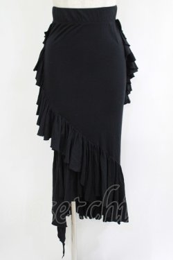 画像1: WIDOW / アシメフリルスカート  黒 H-25-09-12-022-PU-SK-KB-ZH