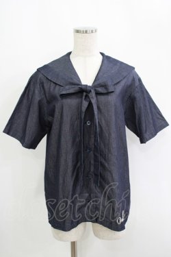 画像1: MILK / Sailorブラウス  インディゴ H-25-09-12-024-ML-BL-KB-ZH
