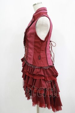 画像2: Ozz Croce / 薔薇刺繍2Wayオーバーベスト  ボルドー H-25-09-12-025-OO-TO-KB-ZH