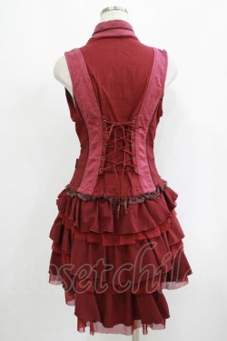 画像3: Ozz Croce / 薔薇刺繍2Wayオーバーベスト  ボルドー H-25-09-12-025-OO-TO-KB-ZH