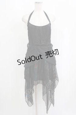 画像1: WIDOW / プリントシアーワンピース XS 黒 H-25-09-12-026-PU-OP-KB-ZH