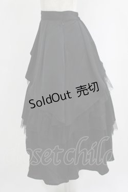 画像2: an another angelus / チュールレイヤードラッフルスカート Free BLACK H-25-09-13-025-CA-SK-NS-ZH
