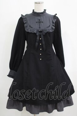 画像1: Amavel / L'Ange Dechuフィット＆フレアワンピース Free ブラック H-25-09-13-028-CA-OP-NS-ZH