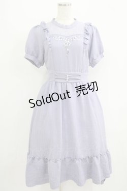 画像1: axes femme / すみれ刺繍ワンピース M ラベンダー H-25-09-13-029-AX-OP-NS-ZH