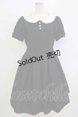 画像1: Innocent World / 半袖丸衿プレーンワンピース M ブラック H-25-09-13-031-IW-OP-NS-ZH