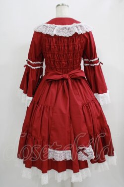 画像3: metamorphose / 無地ラッセルレースつき姫袖ワンピース サイズ1 エンジ/オフ白 H-25-09-13-004-ME-OP-NS-ZH