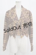 axes femme Kawaii / タータンチェックジャケット M イエロー H-25-09-13-038-AX-JA-NS-ZH