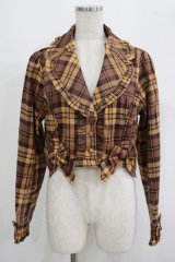 axes femme kawaii / タータンチェックジャケット M イエロー H-25-09-13-038-AX-JA-NS-ZH