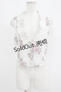 画像1: axes femme / グランブーケ柄レース襟ベスト Free 生成り H-25-09-13-039-AX-TO-NS-ZH