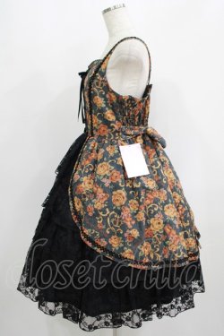 画像2: metamorphose / ゴブラン風くまちゃんレースアップフリルジャンパースカート サイズ1 ブラック H-25-09-13-005-ME-OP-NS-ZH