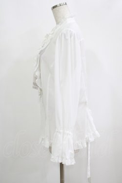 画像2: metamorphose / 【プラスサイズ】スタンドカラーフリルキャンディスリーブブラウス プラスサイズ オフ H-25-09-13-043-ME-BL-NS-ZH