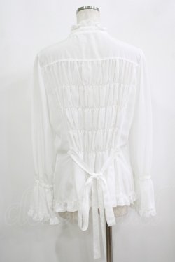 画像3: metamorphose / 【プラスサイズ】スタンドカラーフリルキャンディスリーブブラウス プラスサイズ オフ H-25-09-13-043-ME-BL-NS-ZH