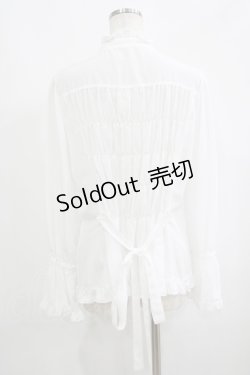 画像3: metamorphose / 【プラスサイズ】スタンドカラーフリルキャンディスリーブブラウス プラスサイズ オフ H-25-09-13-043-ME-BL-NS-ZH