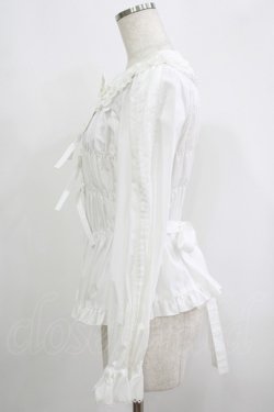 画像2: metamorphose / 丸襟シャーリング長袖ブラウス サイズ1 オフ H-25-09-13-045-ME-BL-NS-ZH