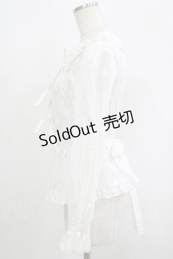 画像2: metamorphose / 丸襟シャーリング長袖ブラウス サイズ1 オフ H-25-09-13-045-ME-BL-NS-ZH