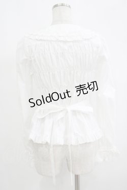 画像3: metamorphose / 丸襟シャーリング長袖ブラウス サイズ1 オフ H-25-09-13-045-ME-BL-NS-ZH