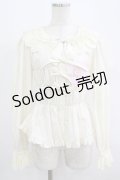 metamorphose / 綿レースシャーリング長袖ブラウス(丸襟) サイズ1 生成り H-25-09-13-046-ME-BL-NS-ZH