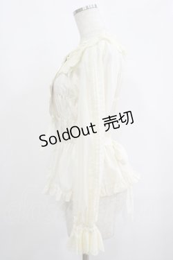 画像2: metamorphose / 綿レースシャーリング長袖ブラウス(丸襟) サイズ1 生成り H-25-09-13-046-ME-BL-NS-ZH