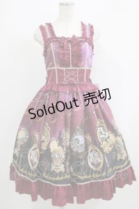 metamorphose / Clock Forest Night フリルジャンパースカート サイズ1 ダリアパープル H-25-09-13-006-ME-OP-NS-ZH