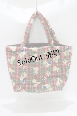 画像1: axes femme kawaii / ロイヤルベアーズ柄ミニトートバッグ  ワイン H-25-09-13-053-AX-BG-NS-ZH