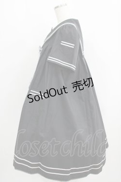 画像2: metamorphose / セーラーリボンタイシャツワンピース(ワッペン付) Free ブラック H-25-09-13-001-ME-OP-NS-ZH