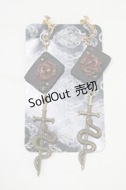 画像1: Boo!Do堂 / 最期を切るイヤリング  ゴールド H-25-09-13-059-PU-AC-NS-ZH