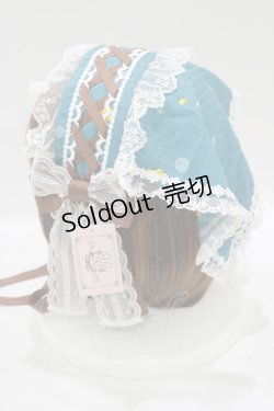 画像2: metamorphose / Dreamy Little Farmバブーシュカヘッドドレス  グリーン H-25-09-13-063-ME-AC-NS-ZH