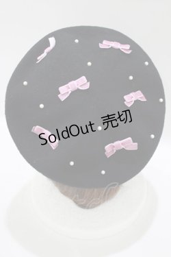 画像2: Ank Rouge / パールリボンベレー  ブラック/ピンク H-25-09-13-067-CA-AC-NS-ZH