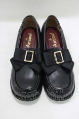 Amavel / バックルリボン付ローヒールローファー L ブラック H-25-09-13-079-CA-SH-NS-ZH