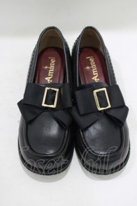 Amavel / バックルリボン付ローヒールローファー L ブラック H-25-09-13-079-CA-SH-NS-ZH