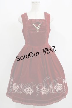 画像1: BABY,THE STARS SHINE BRIGHT / ロイヤルクラウンフロッキープリントジャンパースカート Free ボルドー H-25-09-13-009-BA-OP-NS-ZH