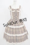 axes femme kawaii / タータンチェックジャンスカ M イエロー H-25-09-13-017-AX-OP-NS-ZH