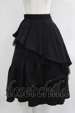 画像1: an another angelus / チュールレイヤードラッフルスカート Free BLACK H-25-09-13-025-CA-SK-NS-ZH
