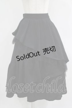 画像1: an another angelus / チュールレイヤードラッフルスカート Free BLACK H-25-09-13-025-CA-SK-NS-ZH